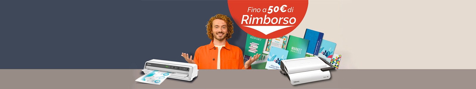 Promo Fellowes 2026 - Rimborso su Plastificatrici e Rilegatrici