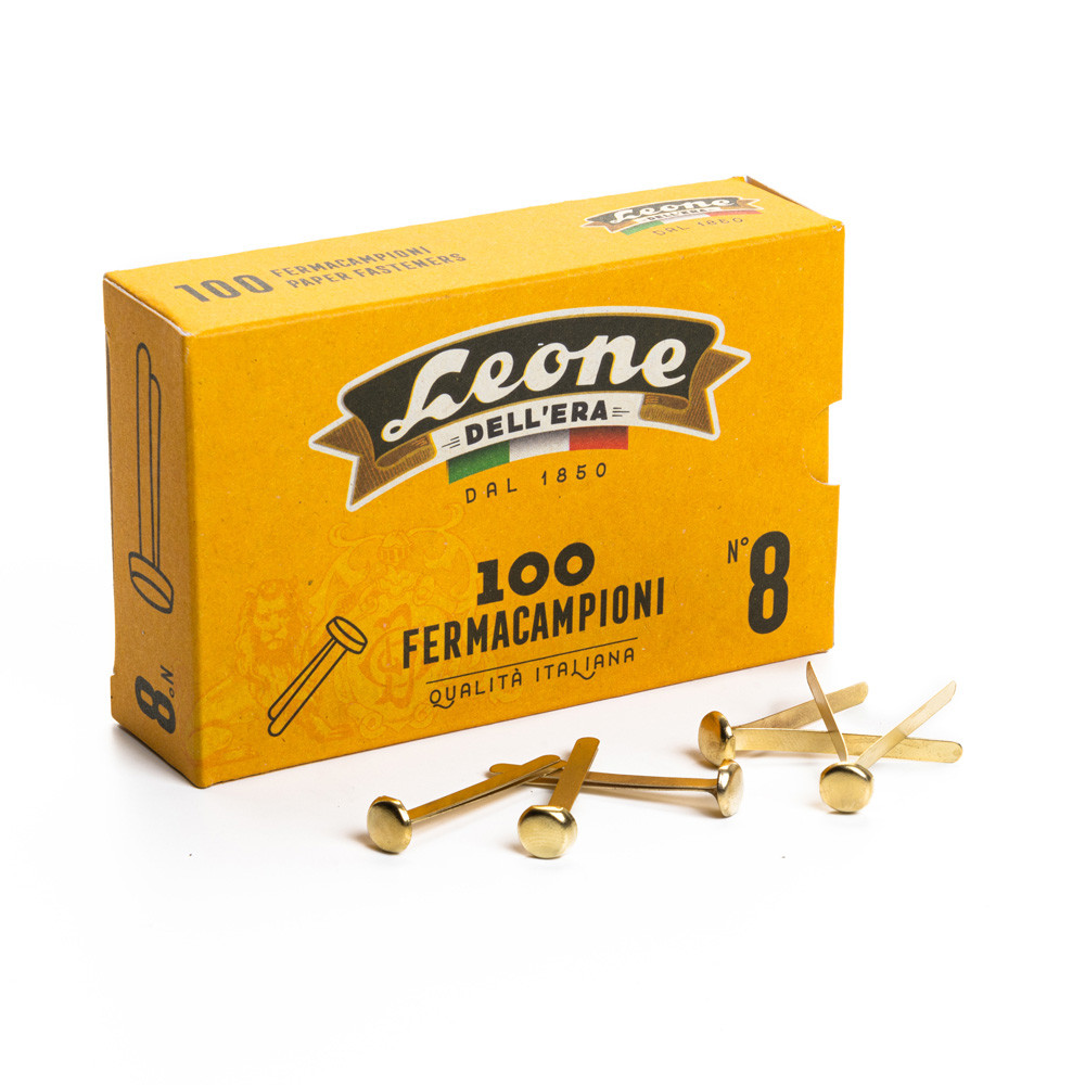 FERMACAMPIONI METALLO OTTONATO N. 8 PUNTA TONDA (CF.100PZ)