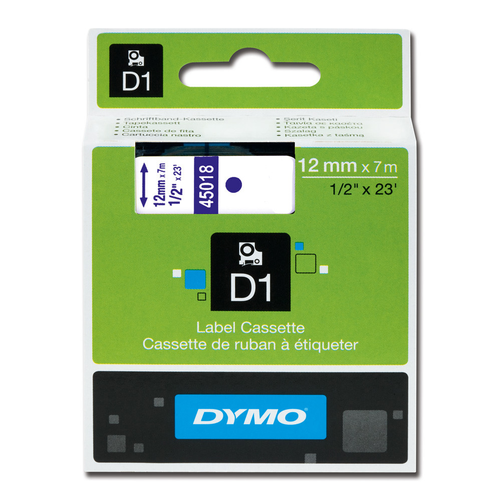 NASTRO ETICH.DYMO D1 MM12X7MT CAR.BLU/F.DO BIANCO  450140