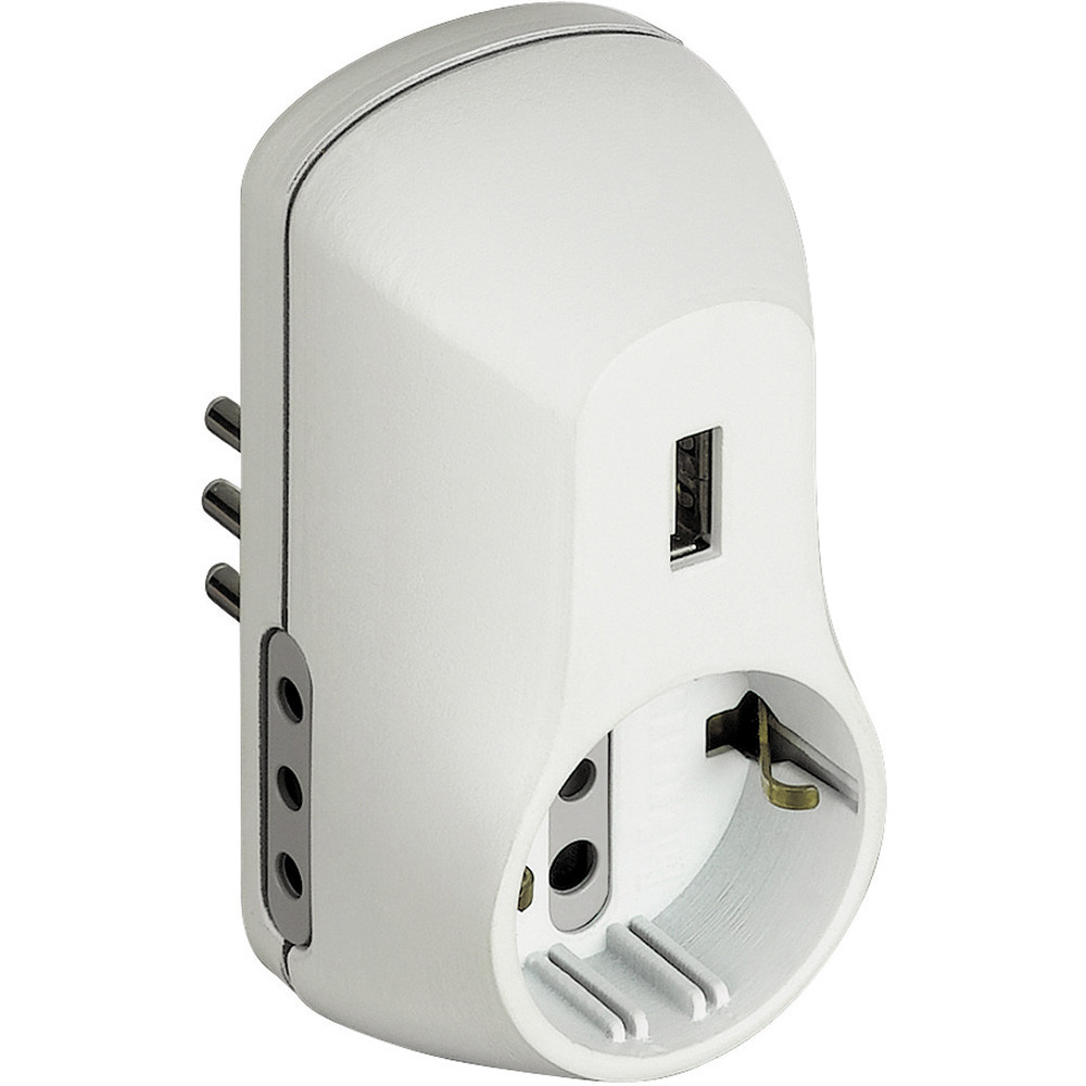 ADATTATORE B3 2 PRESE 10A1 SCHUKO E 1 USB