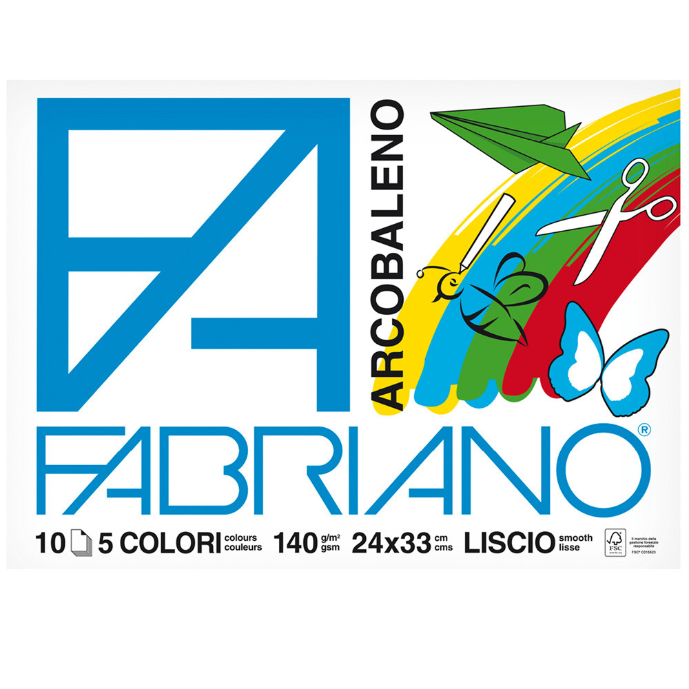 ALBUM FABRIANO ARCOBALENO 10FF 24X33CM 140GR