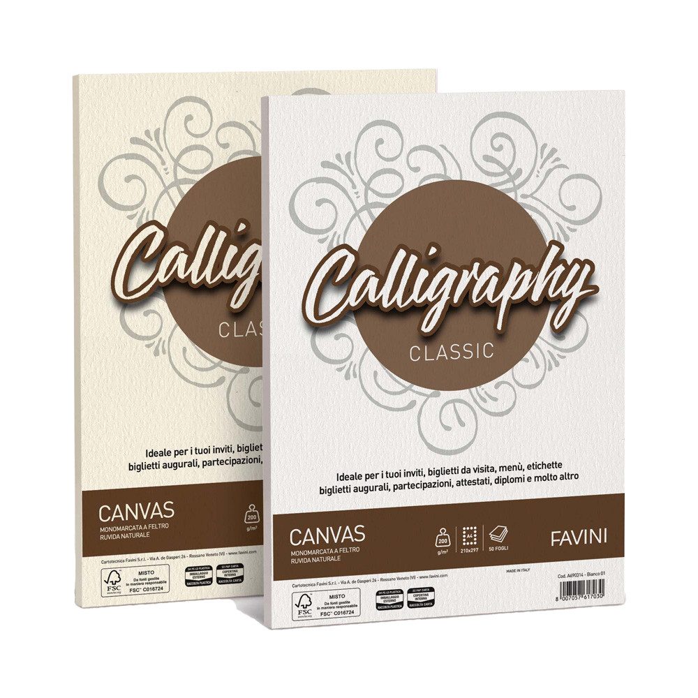 CARTA A4 FAVINI CALLIGRAPHY CANVAS 200GR (CF.50FF)