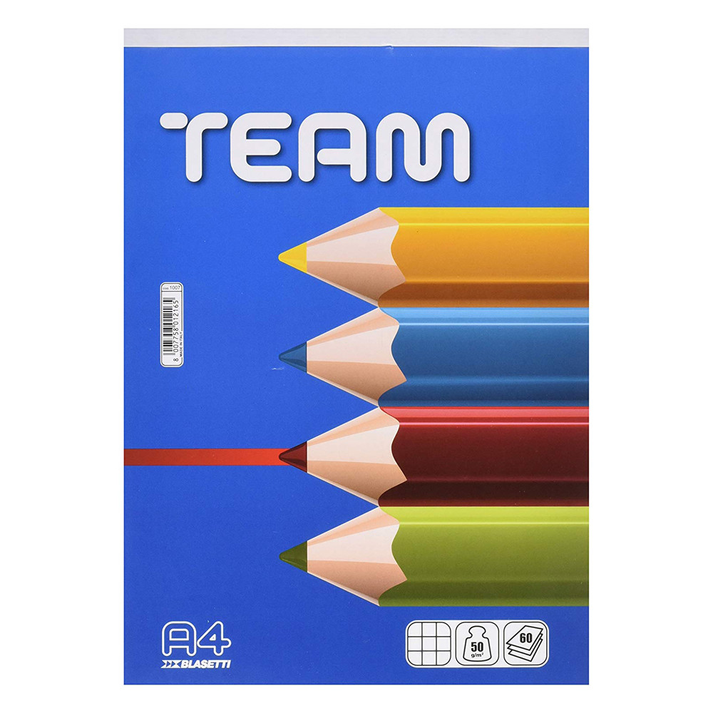 BLOCCO TEAM A QUADRI 5MM 15X21CM 50FF 50GR ART1003