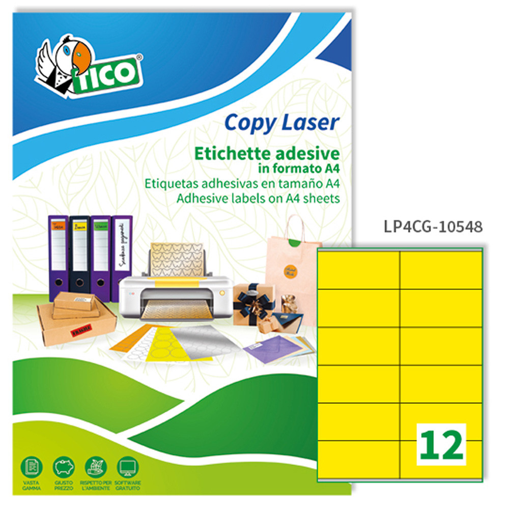 ETICHETTE COPY LASER TICO105X48MM COLORATE(12ETX70