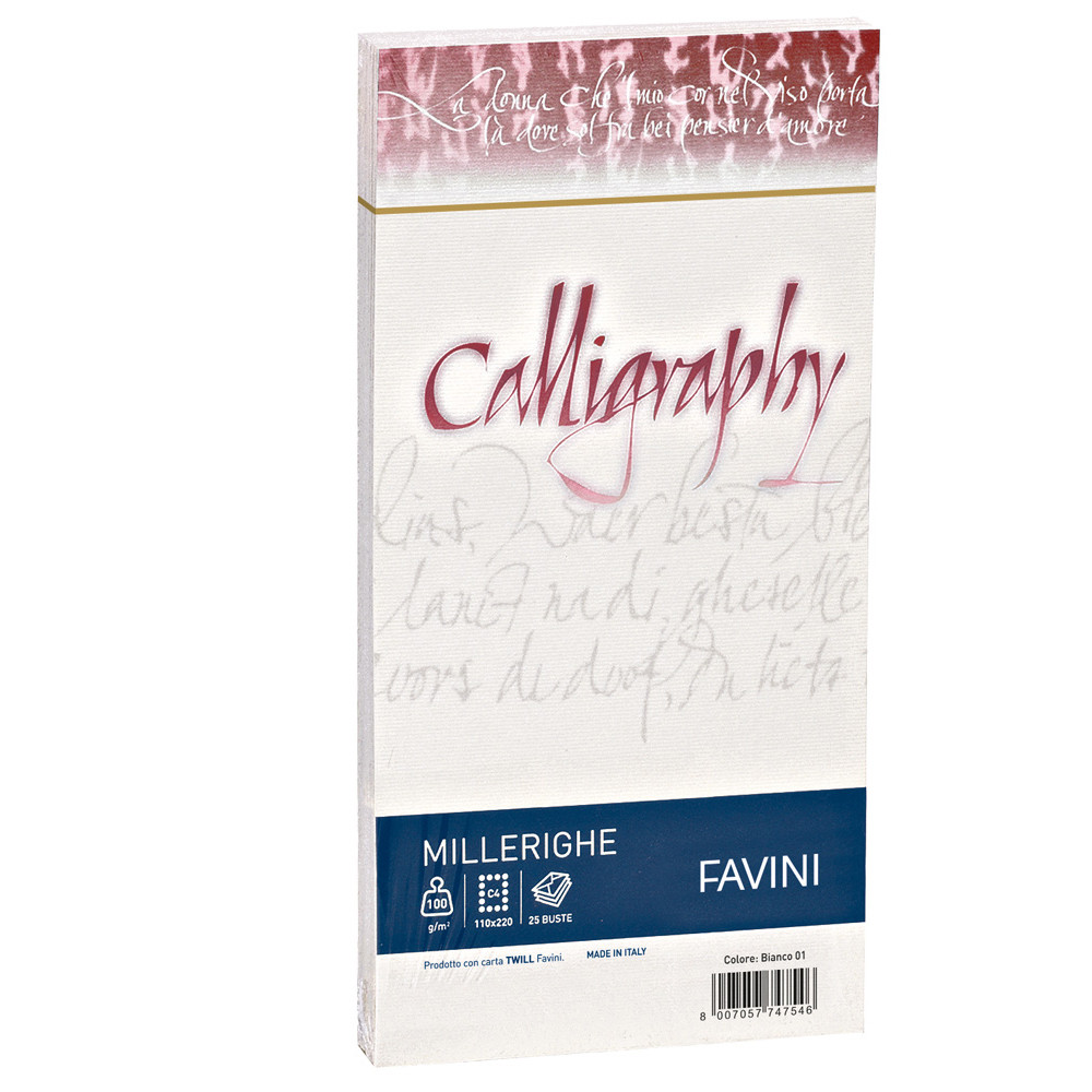 BUSTA FAVINI CALLIGRAPHY MILLERIGHE 11X22CM (CF.25PZ)