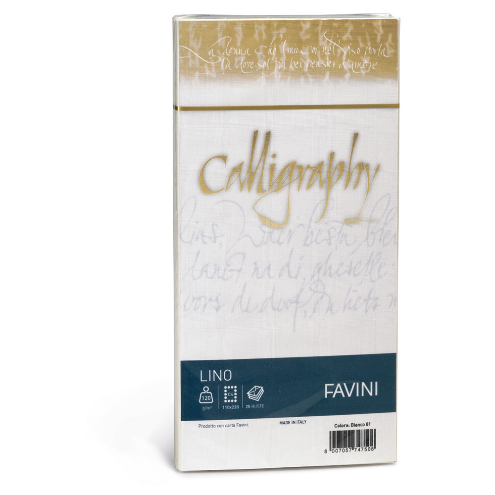 BUSTA FAVINI CALLIGRAPHY LINO 120GR 11X22CM (CF.25PZ)