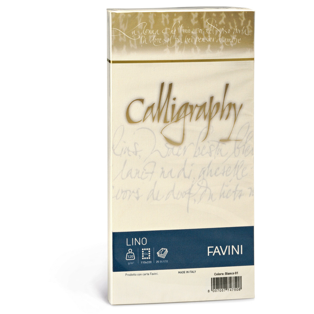 BUSTA FAVINI CALLIGRAPHY LINO 120GR 11X22CM (CF.25PZ)