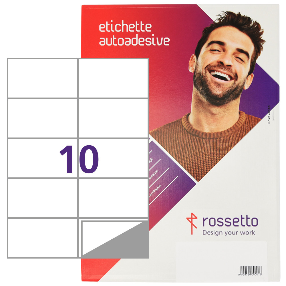 ETICHETTE ROSSETTO 105X59MM (10ET.X100FF) S/MARGINE