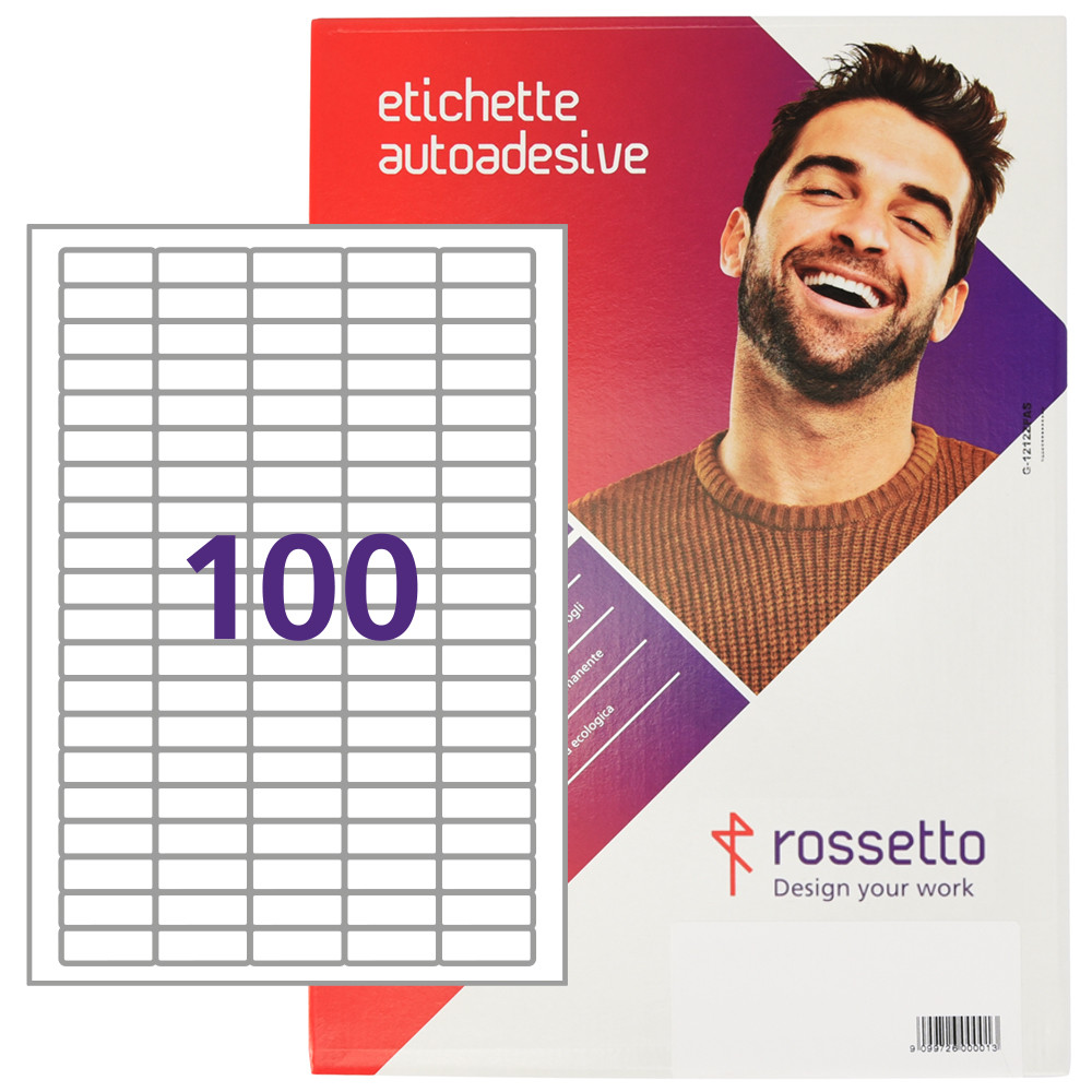 ETICHETTE ROSSETTO 37X14MM (100ET.X100FF) ANG/ARRO