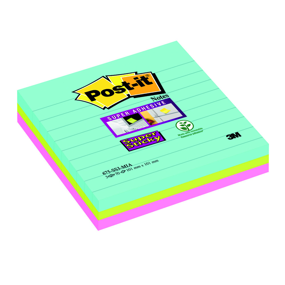 POST-IT S.STICKY 101X101 MM 70 FF MIAMI XL (CF.3PZ)