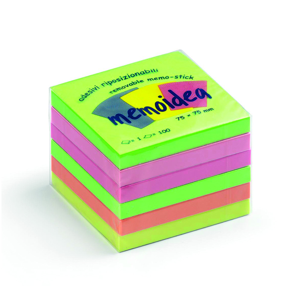 BLOCCHI MEMOIDEA 76X76 COLORI NEON (CF.6PZ)