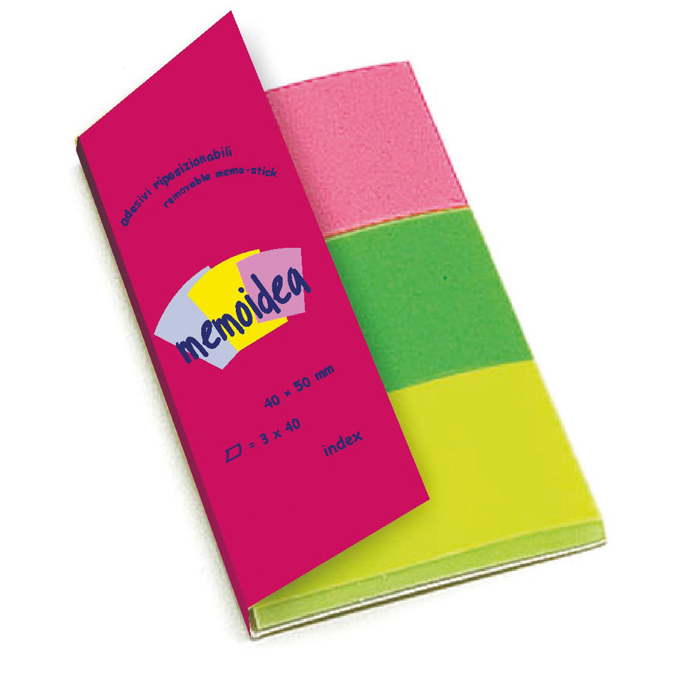 INDEX ADESIVI FLUO 4 COLORI ASSORTITI 40X50 120FF