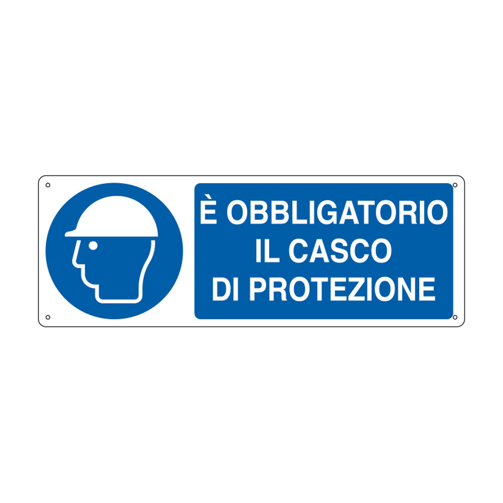 CARTELLO ALLUMINIO 350X125MM OBBLIGO CASCO