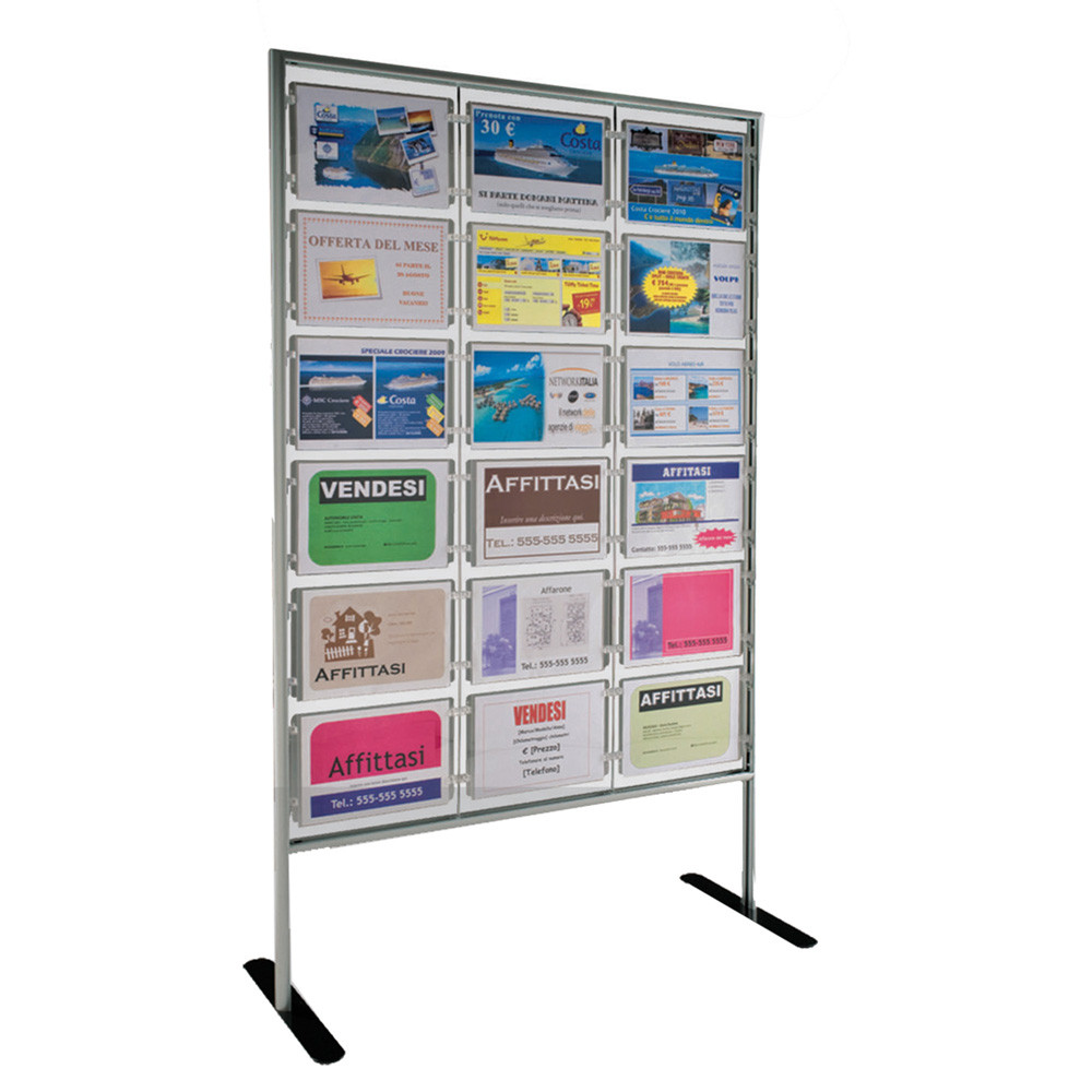 PORTA AVVISI DA TERRA 18 SCOMP.110X46X180 ORIZZ.