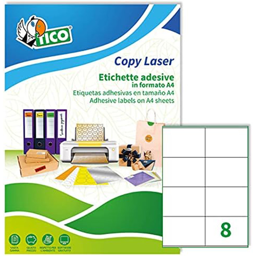 ETICHETTE AVERY TICO 105X72MM C/MARG (8ET.X100FF)