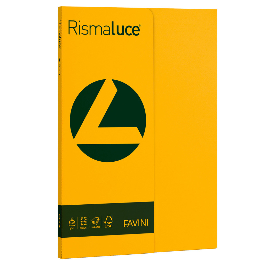 CARTA A4 FAVINI RISMALUCE SMALL 200GR GIALLO ORO (CF.50FF)