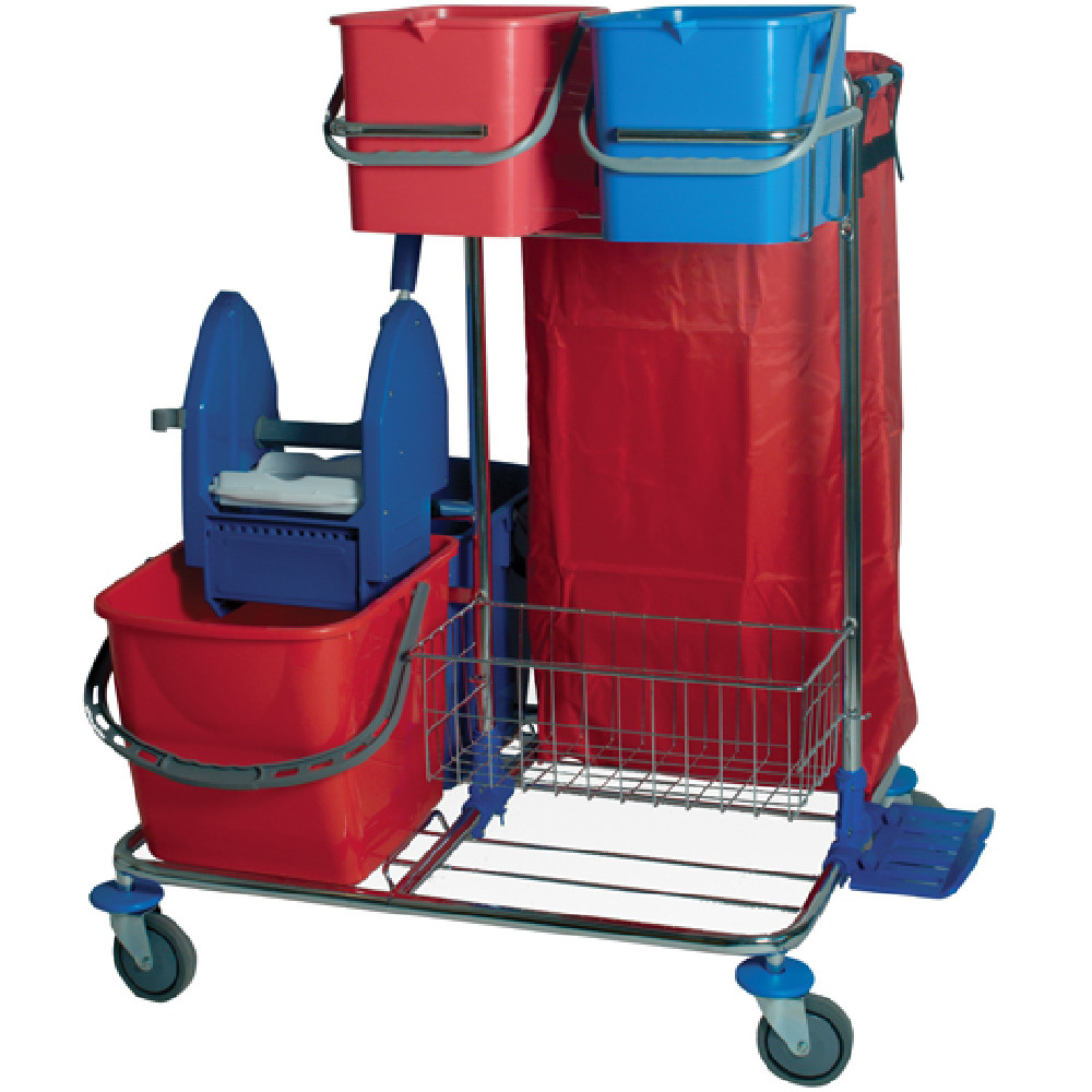 CARRELLO PER PULIZIE STAR 2 C/PORTASACCO 82X71X105