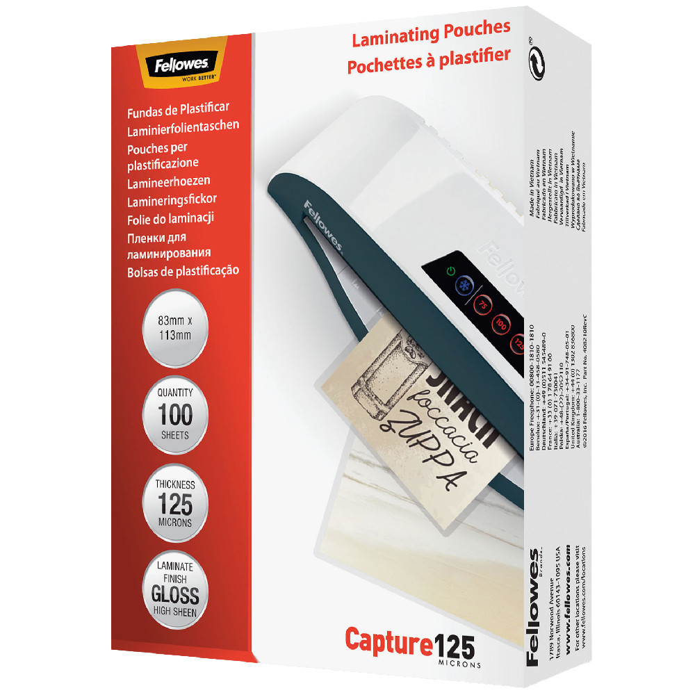 POUCHES X PLASTIFICATRICE LUCIDE 83X113MM CF.100PZ 125 MICRON