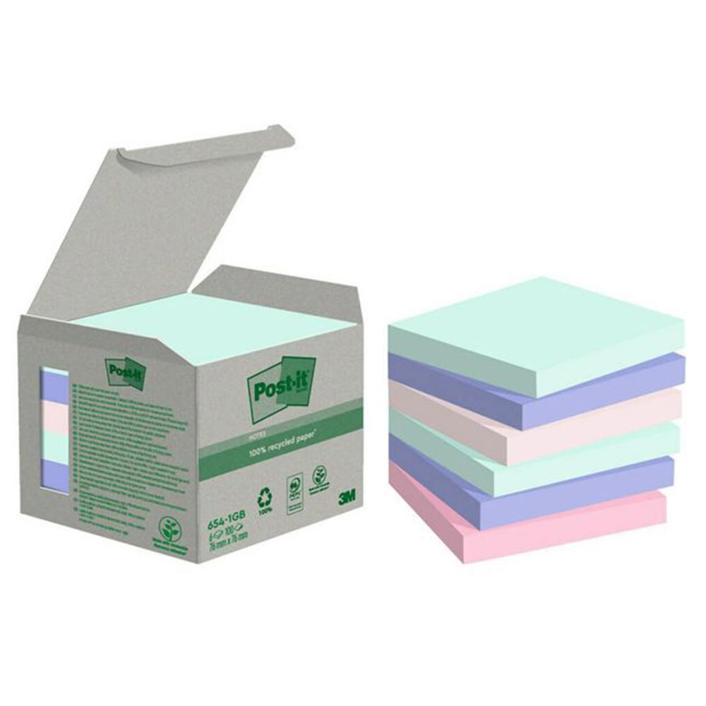 POST-IT 3M 76X76MM 100FF CARTA RICICLATA (CF.6PZ)