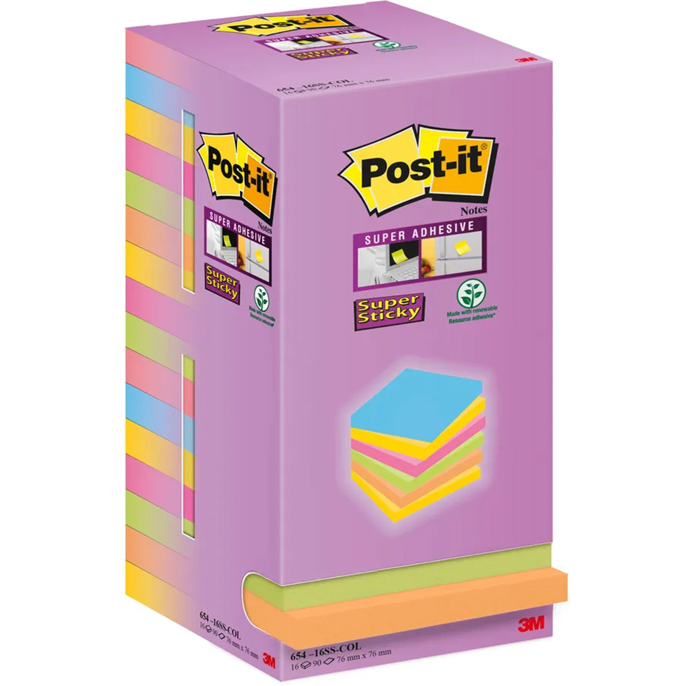 POST-IT SUPER STICKY 76X76 (TORRE DA 16 BLOCCHETTI