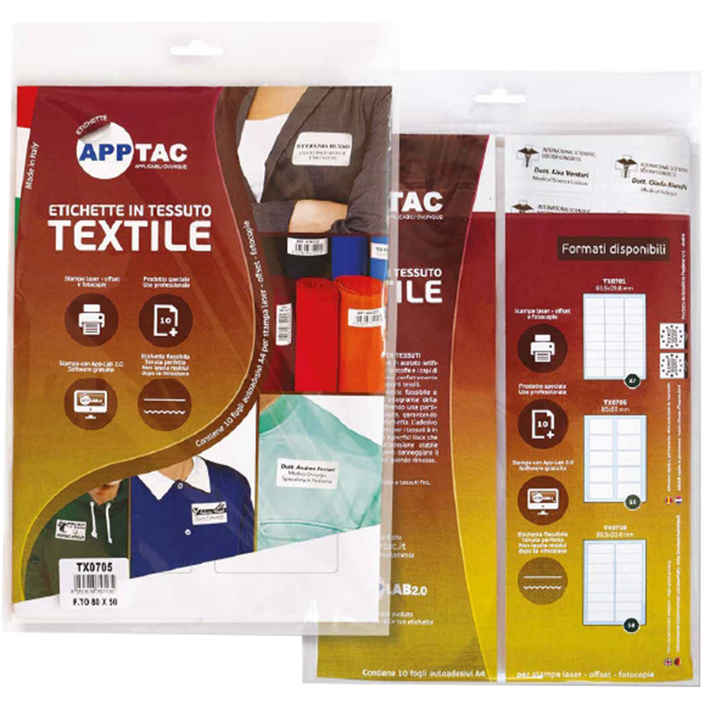 ETICHETTE APPTAC TEXTILE 63,5X29,6 MM (CF270ET)