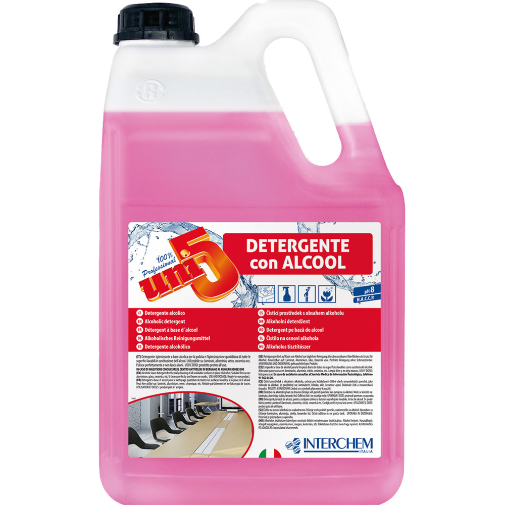 DETERGENTE CON ALCOOL PRONTO USO UNI5 TANICA 5L