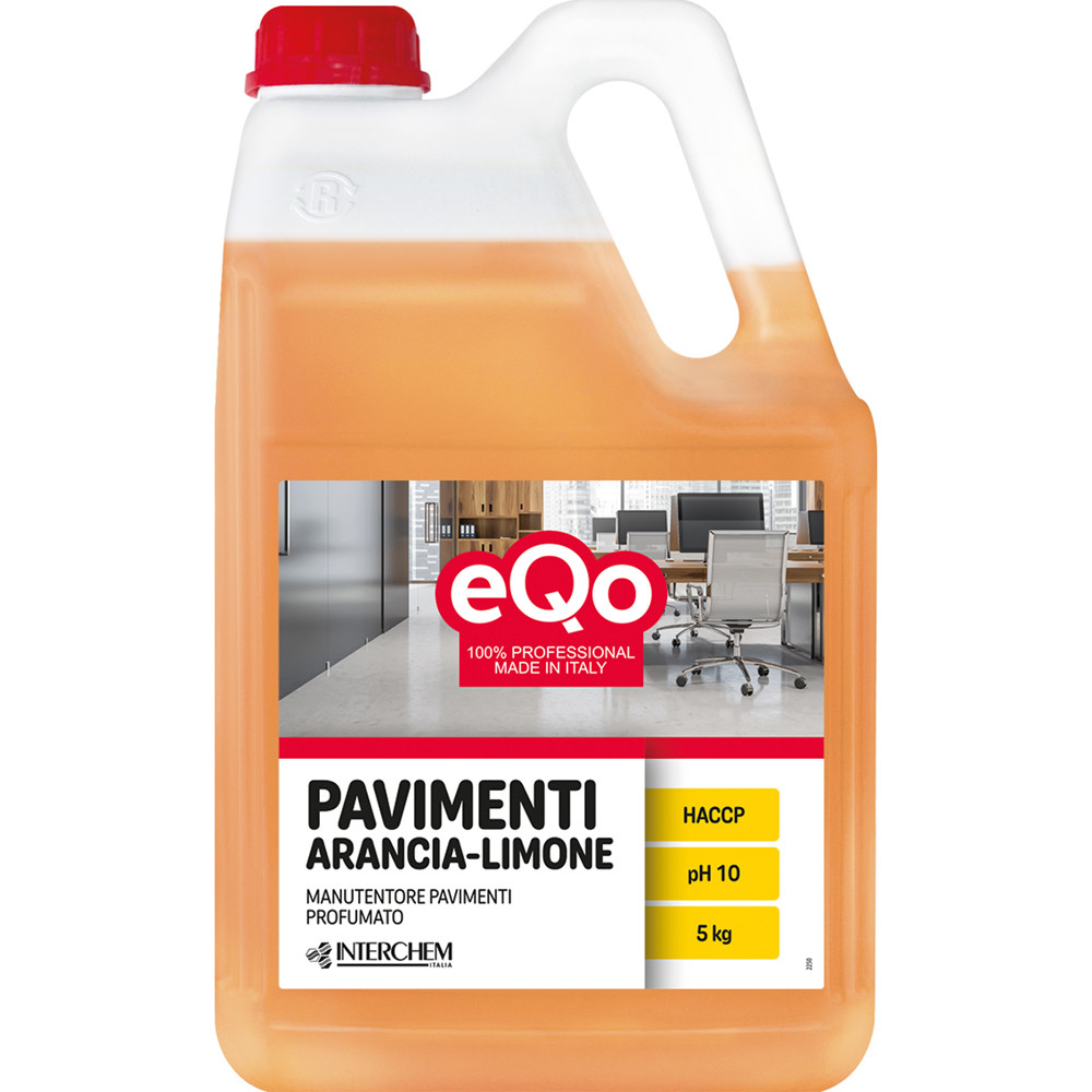 DETERGENTE PAVIMENTI EQO ARANCIA-LIMONE TANICA 5KG