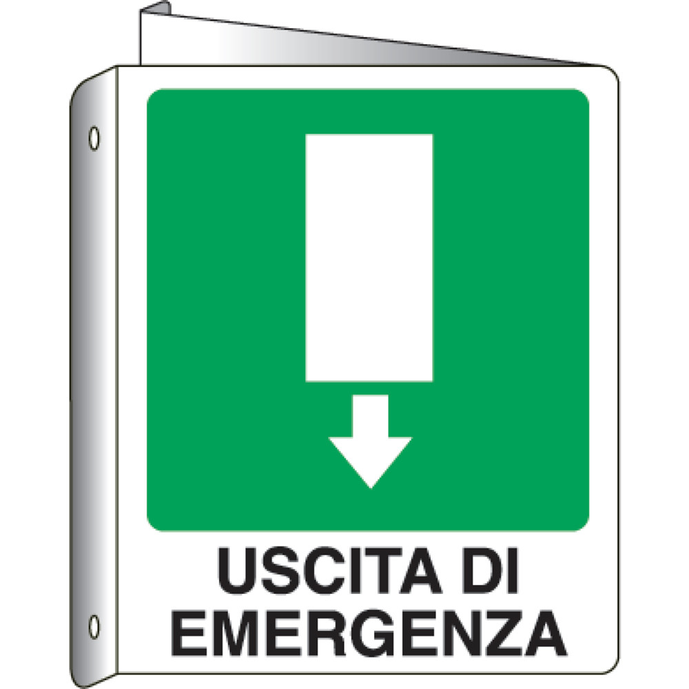 CARTELLO BIFACCIALE USCITA DI EMERGENZA