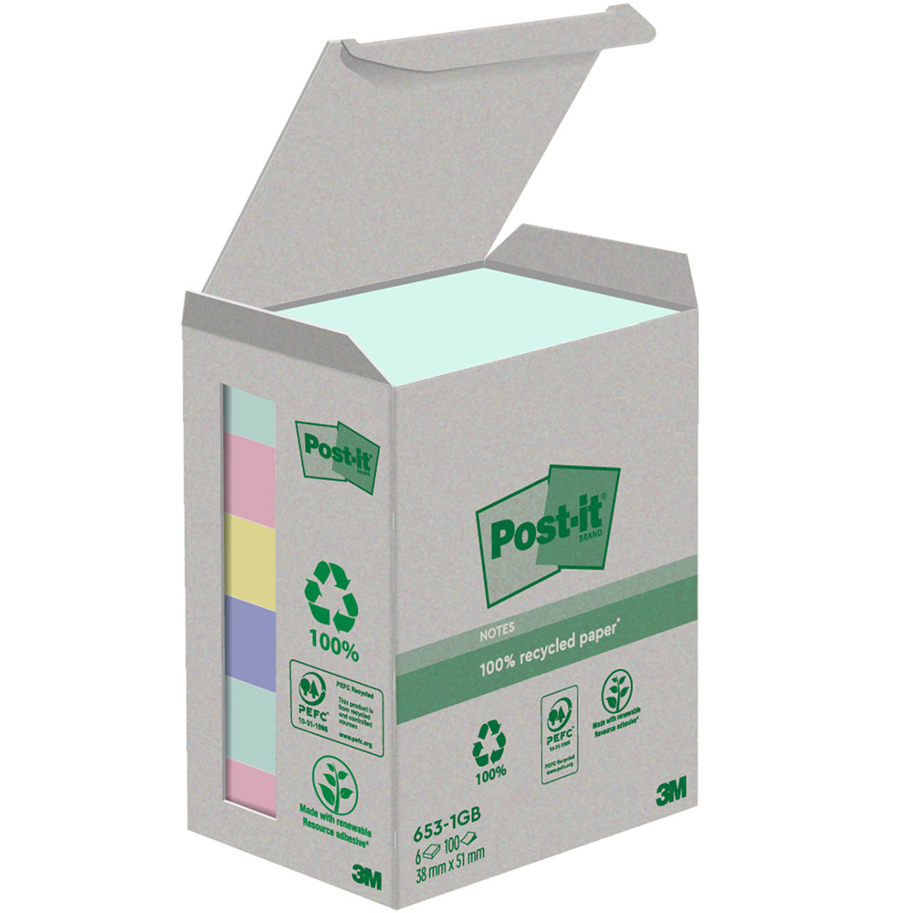 POST-IT 3M 51X38MM 100FF CARTA RICILATA (CF.6PZ)