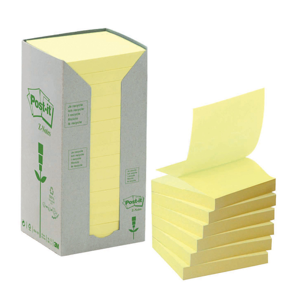 BLOCCO POST-IT 3M RICICL.76X76MM 100FF NOTES GREEN