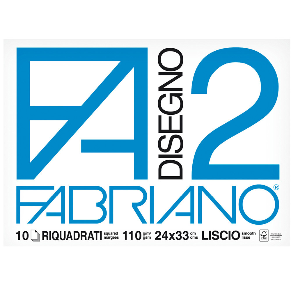 BLOCCO D.FABRIANO F2 10FFLISCIO 24X33CM 110GR SQUADRATO