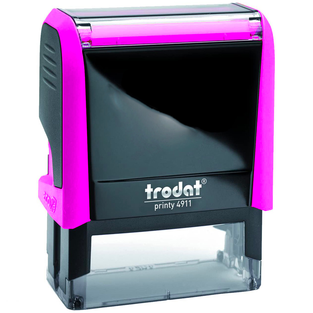 TIMBRO TRODAT NEON FUCSIA 4911 F.TO 38X14MM TESTO NERO 4 RG