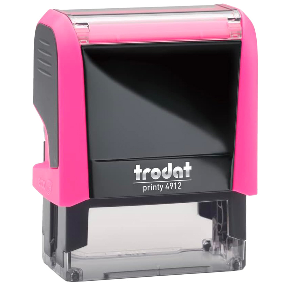 TIMBRO TRODAT NEON FUCSIA 4912 F.TO 47X18MM TESTO NERO 4 RG