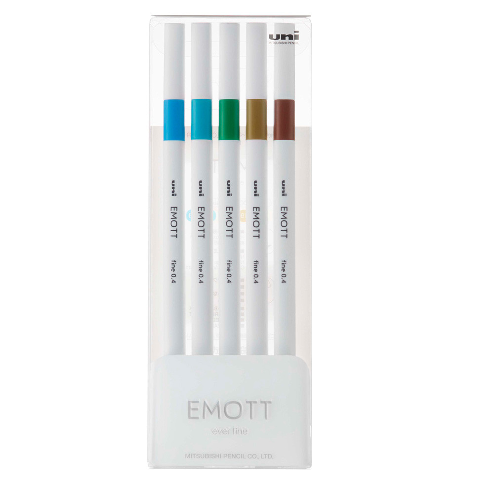 ASTUCCIO 5 FINELINER EMOTT TRATTO 0.4MM COLORI ASS