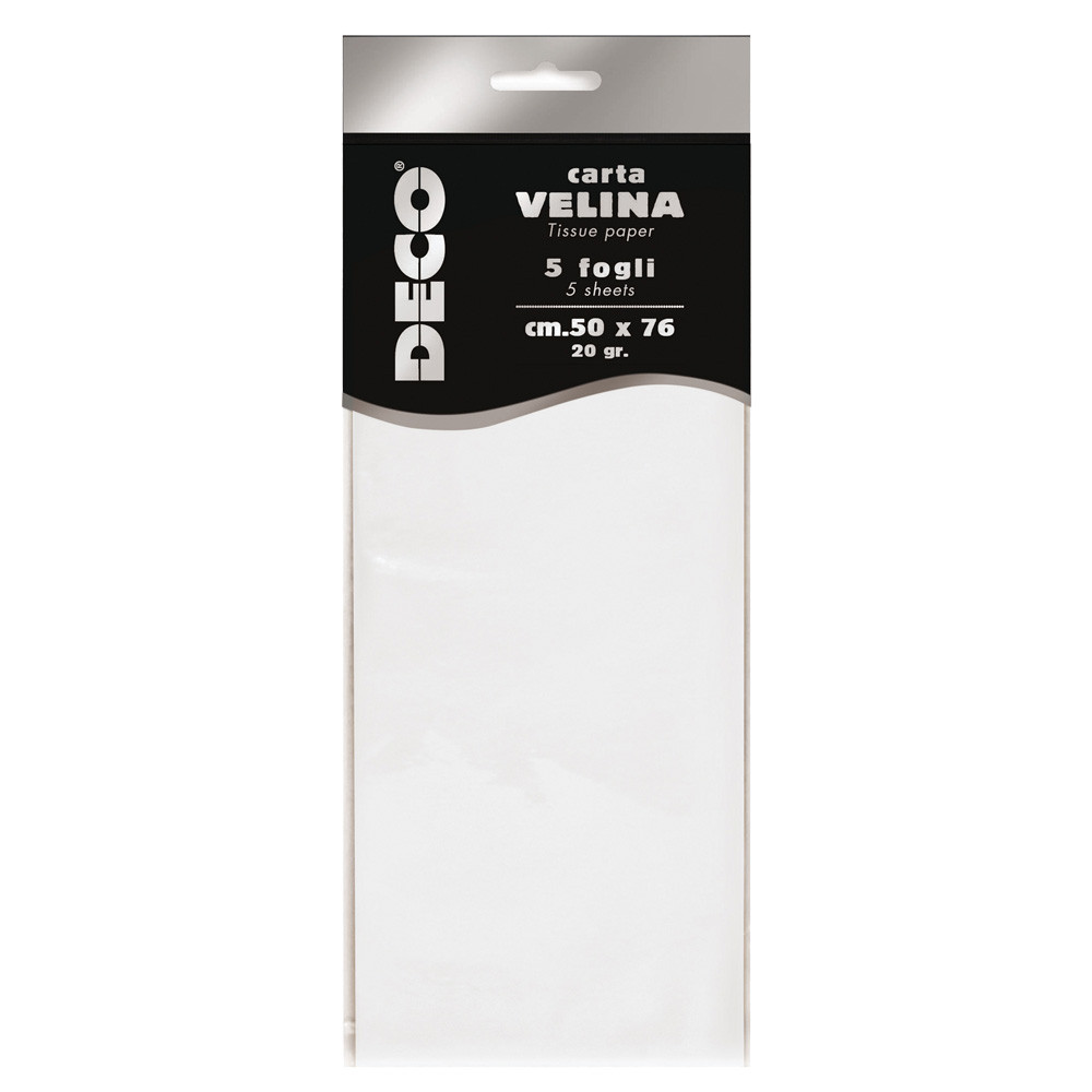 BUSTA 5 FOGLI CARTA VELINA 20GR 50X76CM BIANCO PER