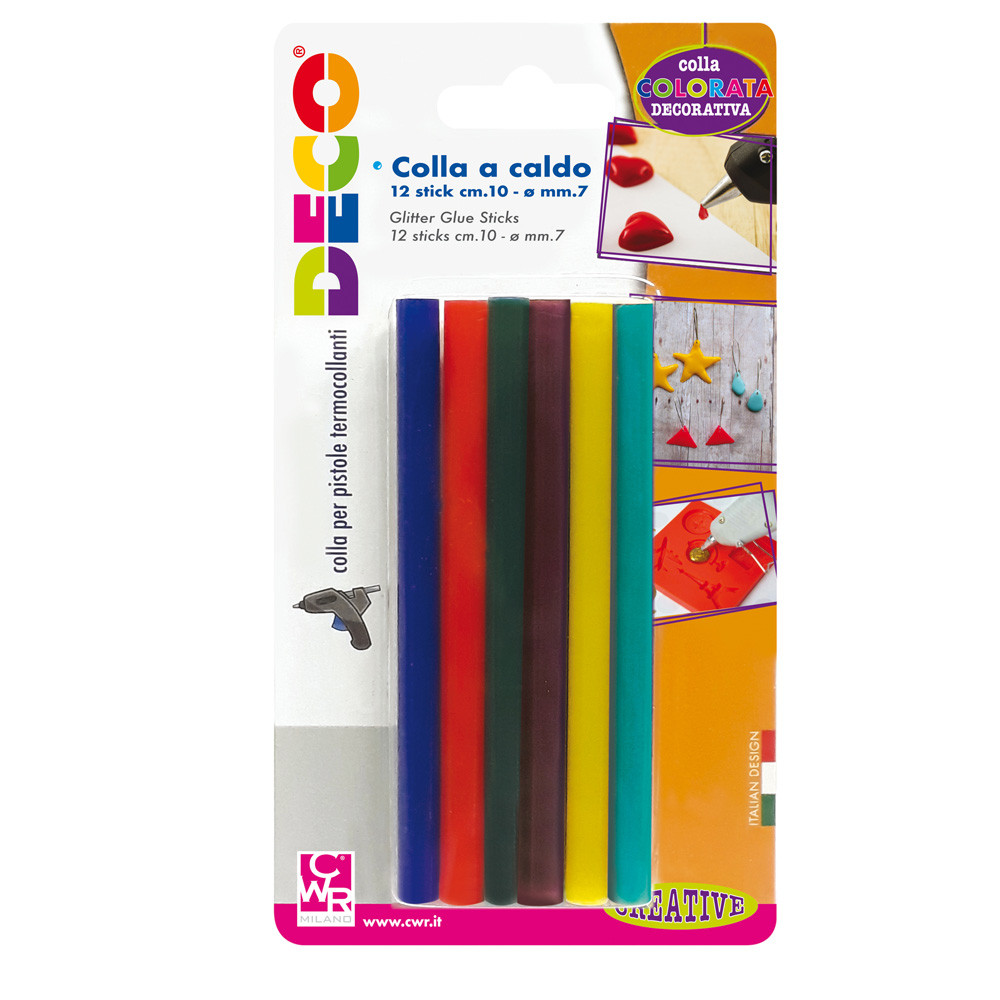 12 STICK COLLE COLORI ASSORTITI PER PISTOLA MINI T