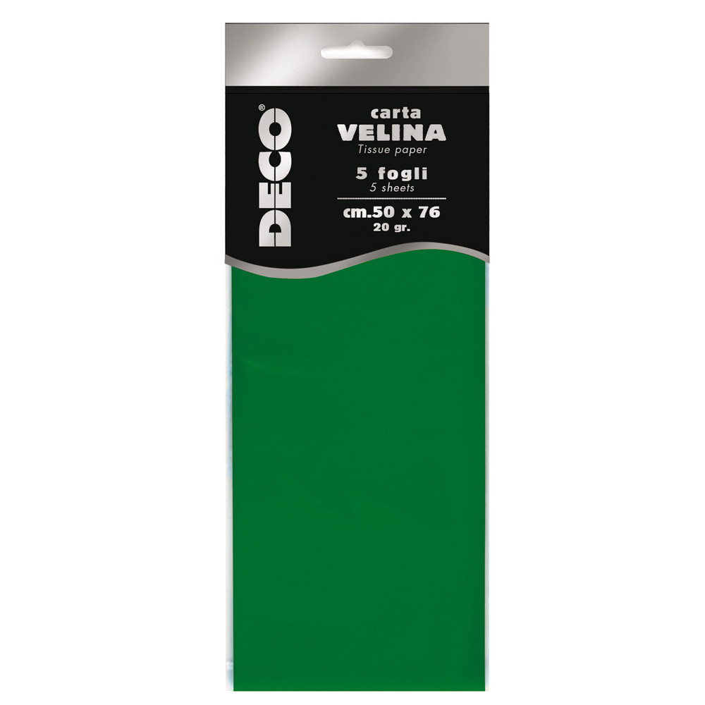 BUSTA 5 FOGLI CARTA VELINA 20GR 50X76CM VERDE CHIA