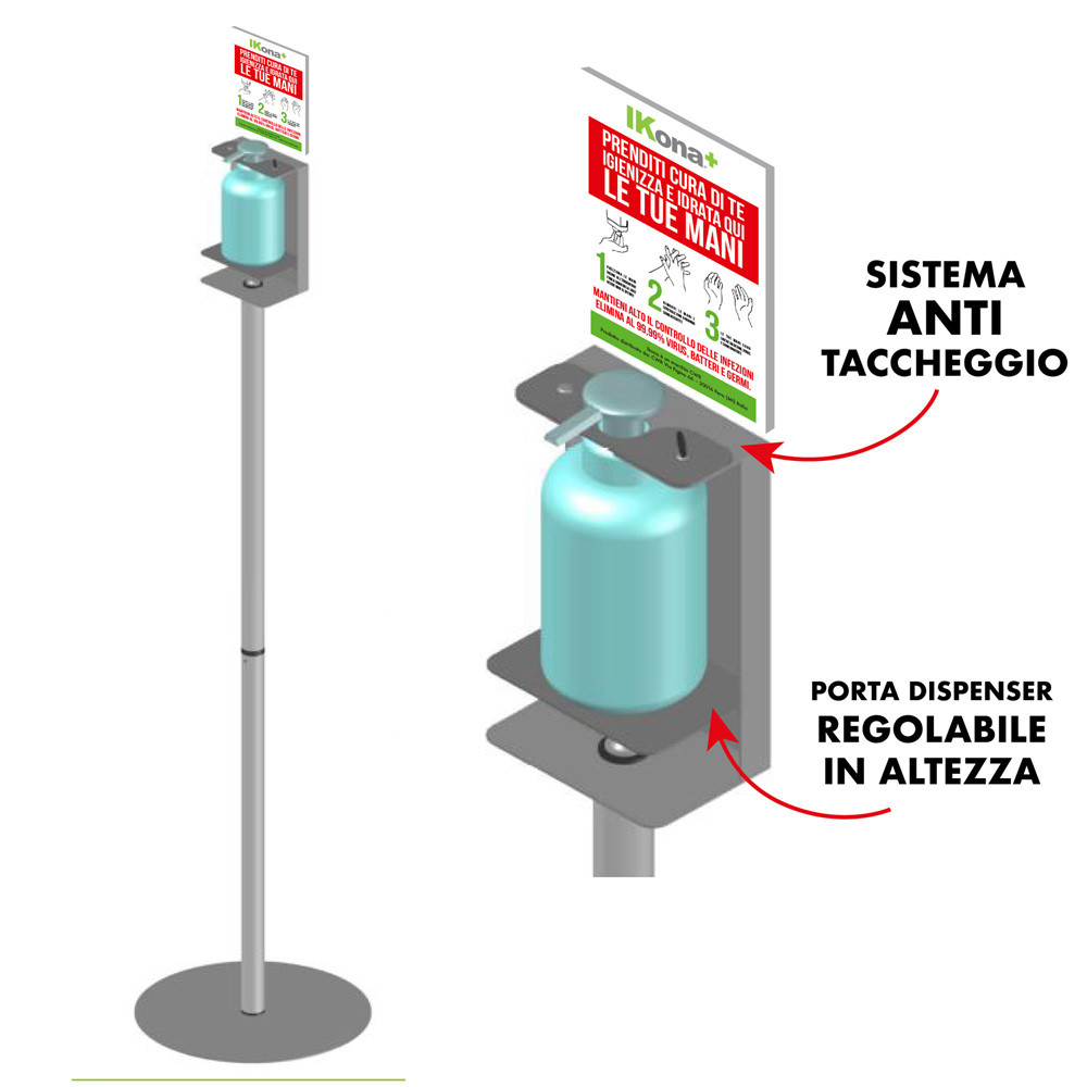 PIANTANA DA TERRA CON SUPPORTO PER DISPENSER REGOL