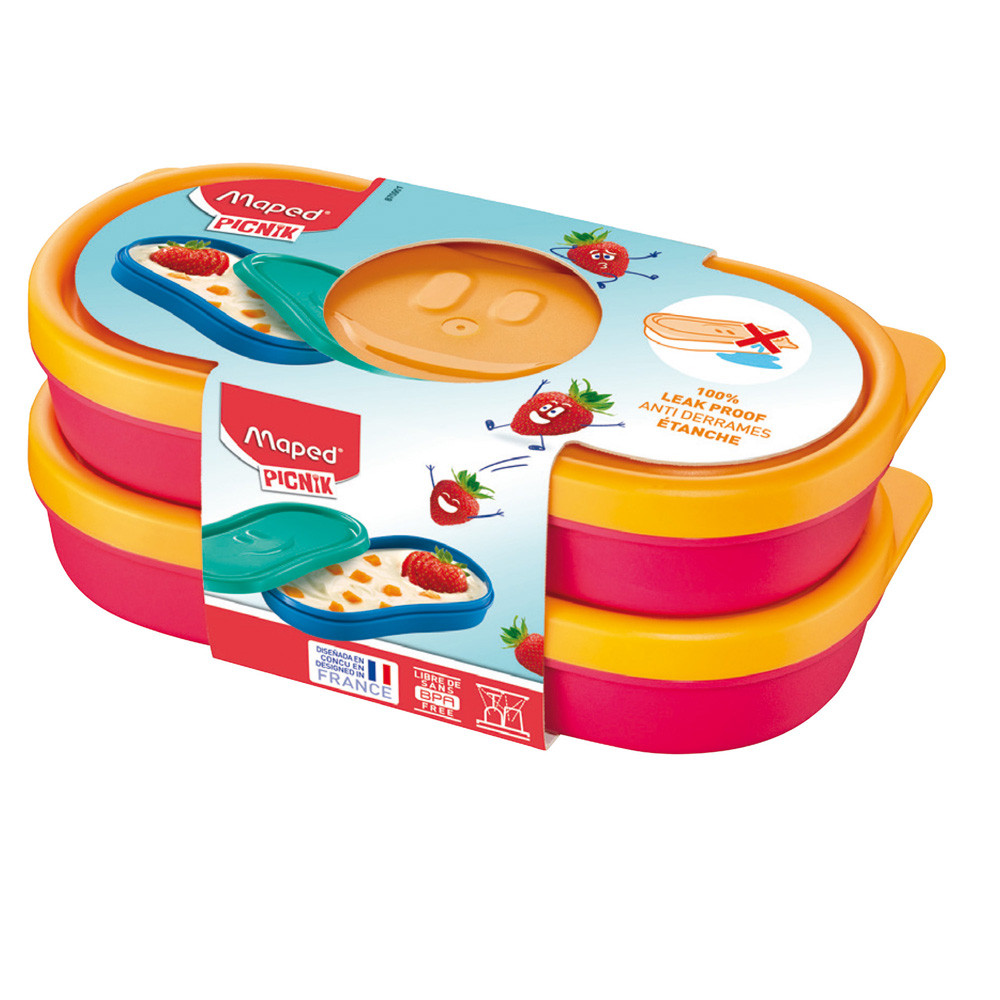 SET 2 SNACK BOX ROSA CORALLO PICNIK CONCEPT MAPED