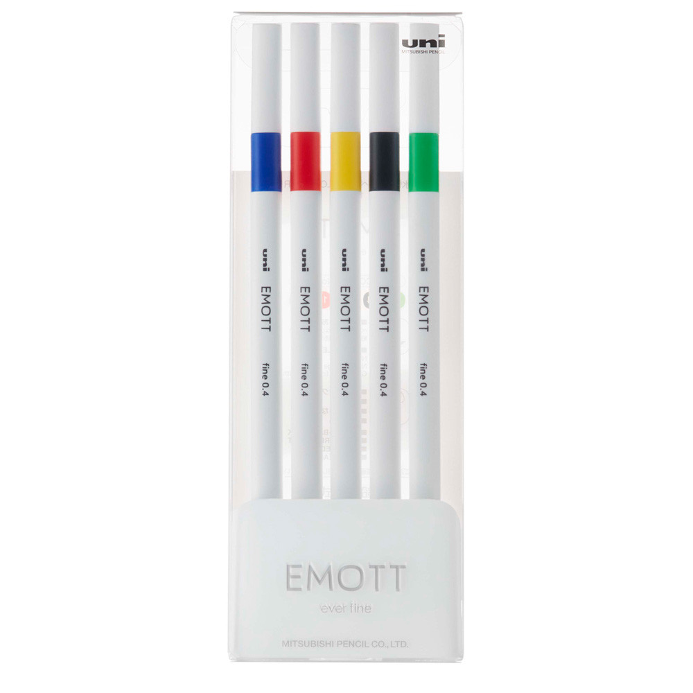 ASTUCCIO 5 FINELINER EMOTT TRATTO 0.4MM COLORI ASS