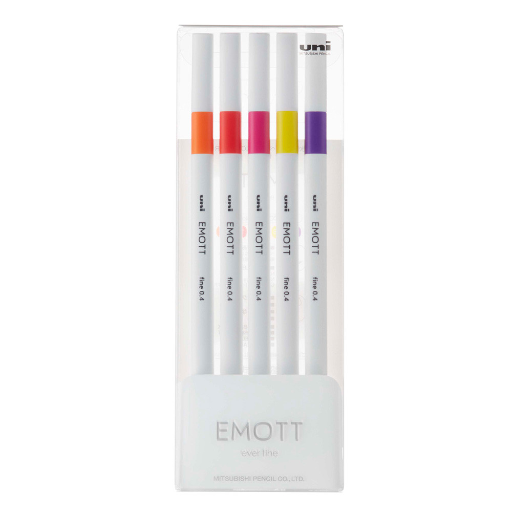 ASTUCCIO 5 FINELINER EMOTT TRATTO 0.4MM COLORI ASS