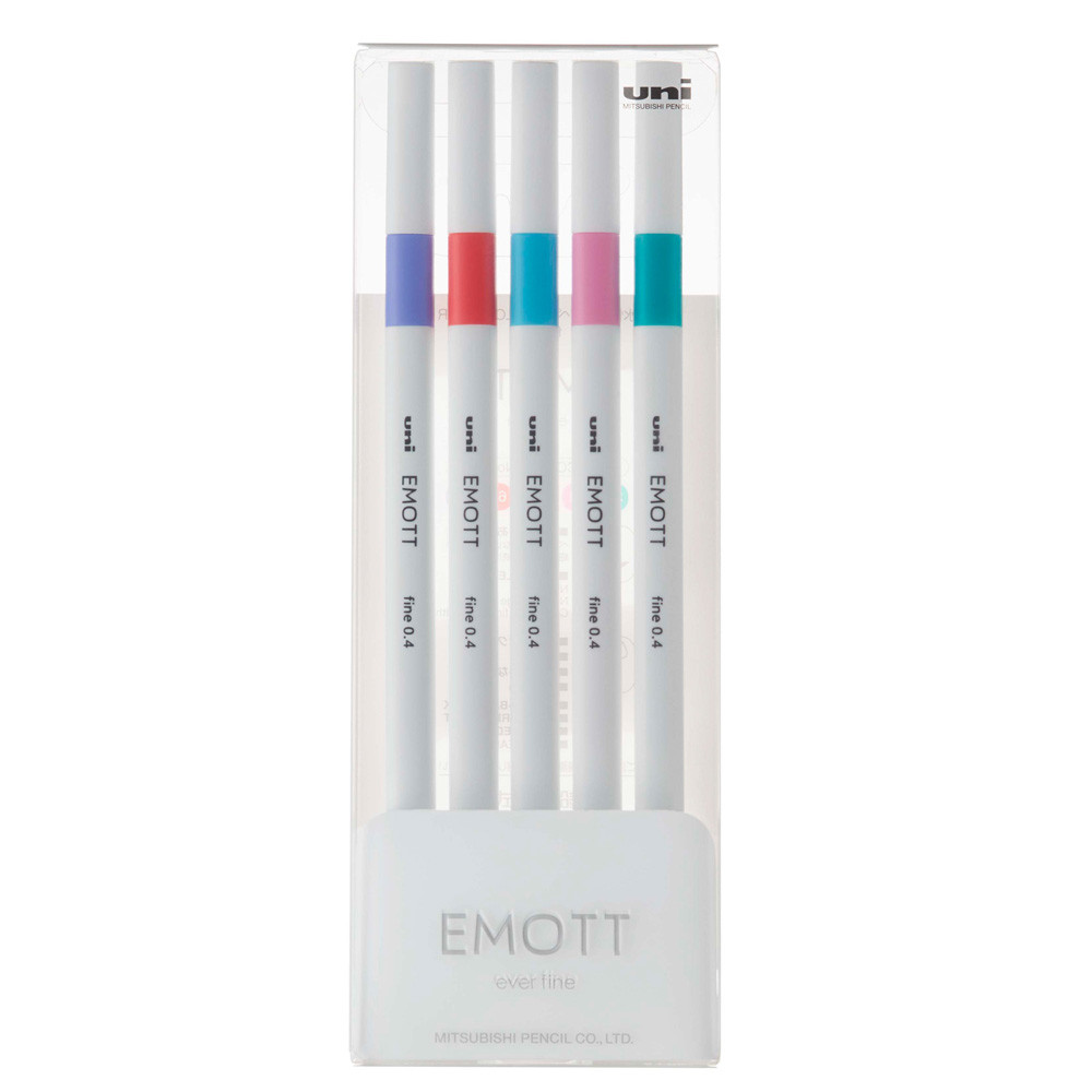 ASTUCCIO 5 FINELINER EMOTT TRATTO 0.4MM COLORI ASS