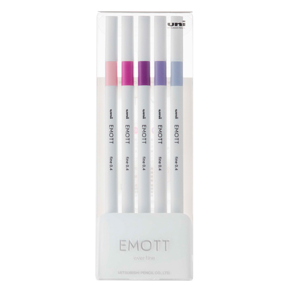 ASTUCCIO 5 FINELINER EMOTT TRATTO 0.4MM COLORI ASS