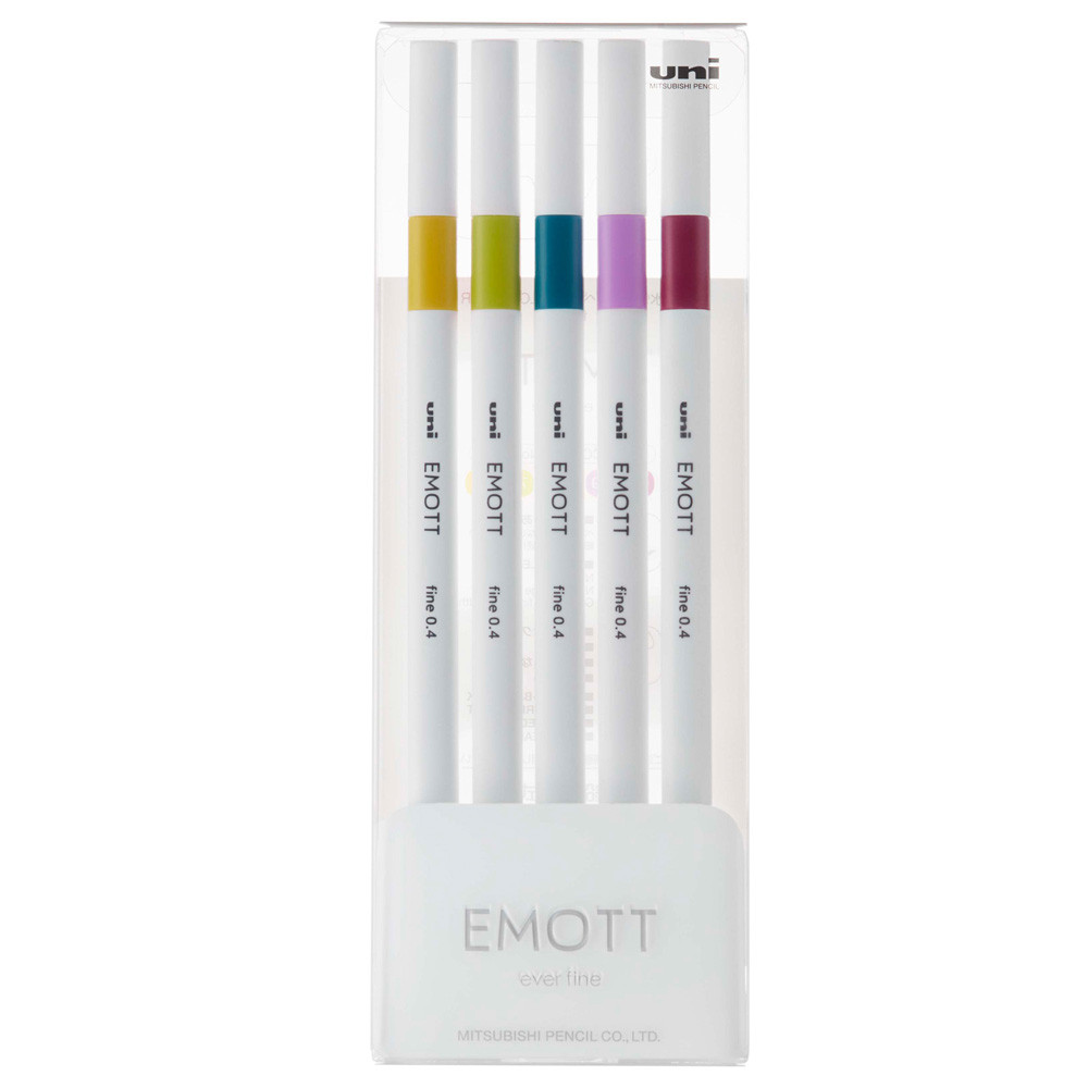 ASTUCCIO 5 FINELINER EMOTT TRATTO 0.4MM COLORI ASS