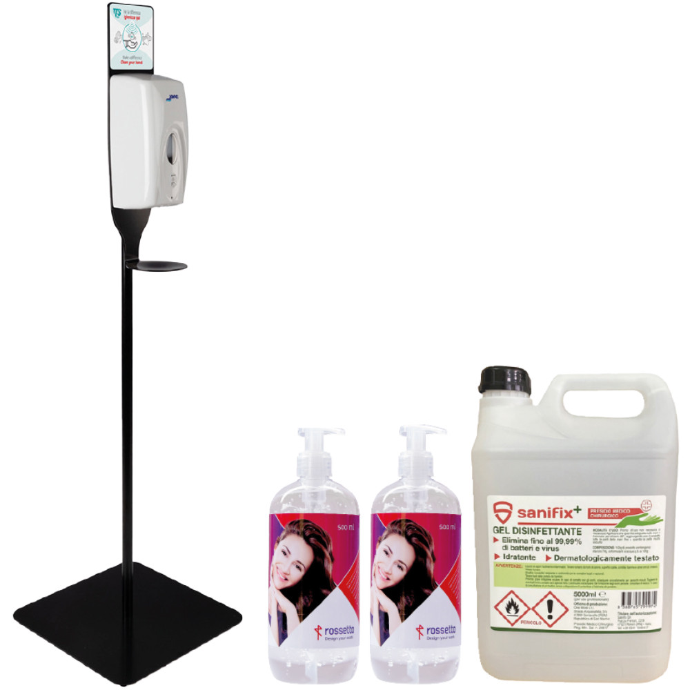 KIT DISPENSER AUTOMATICO 1TANICA 1LT+2FLACCONI GEL