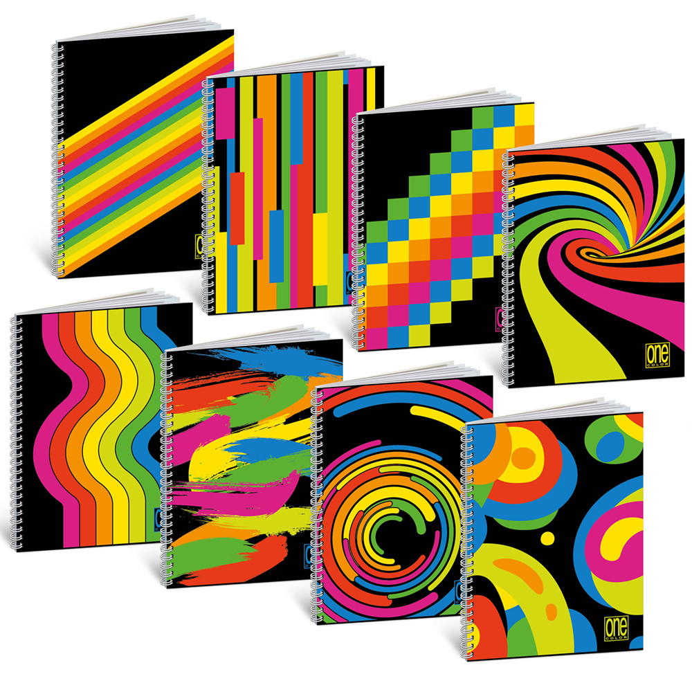 MAXI QUADERNO SPIRALATO A4 ONE COLOR BLASETTI BLACK&FLUO