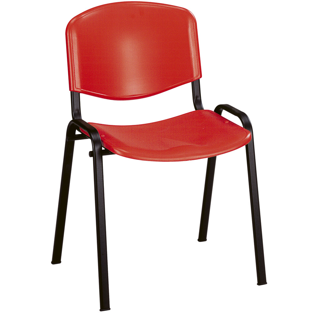 SEDIA STELLA FUSTO NERO  SCH+SED.PVC ROSSO RAL3002