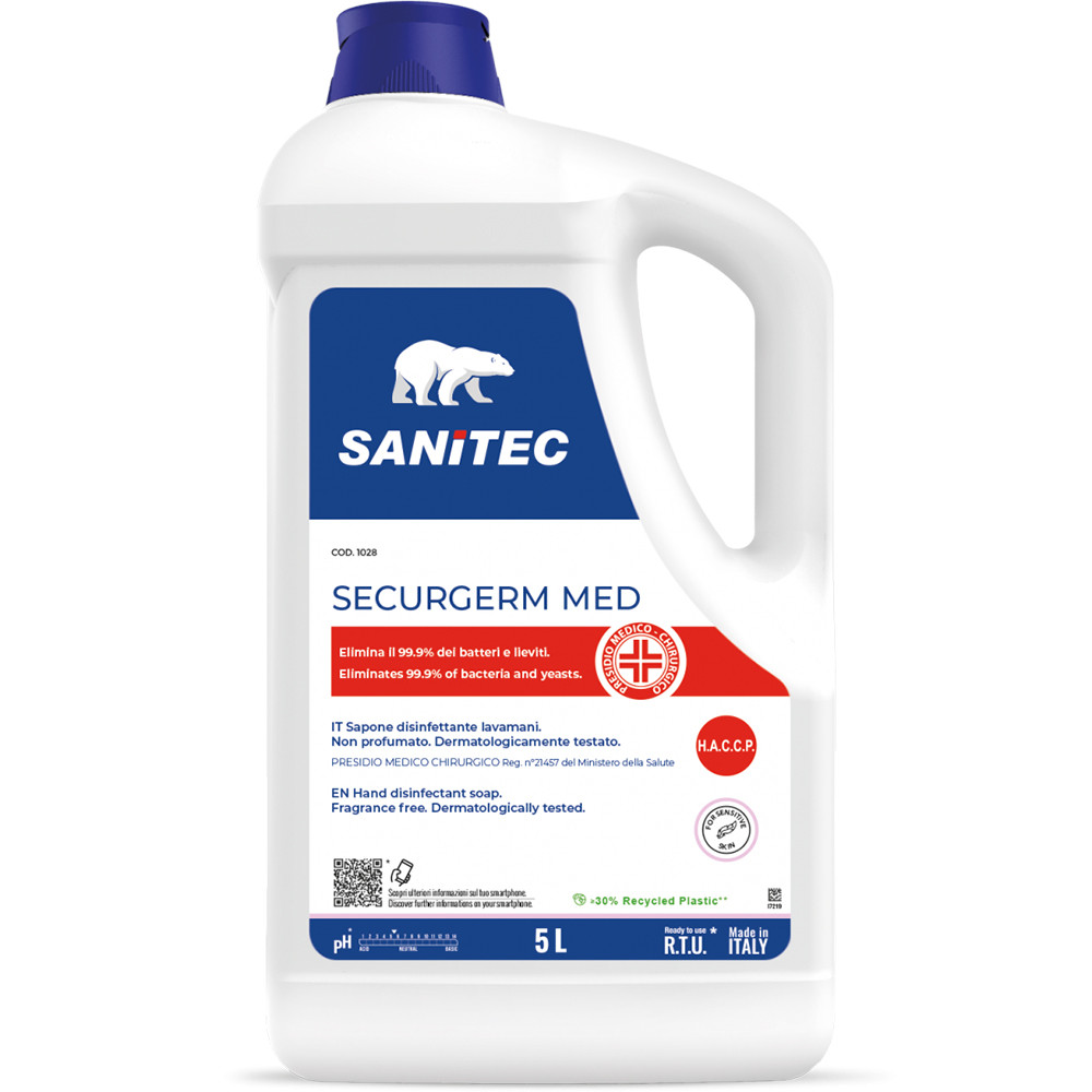 SAPONE LIQUIDO DISINFETTANTE SECURGERM MED 5LT