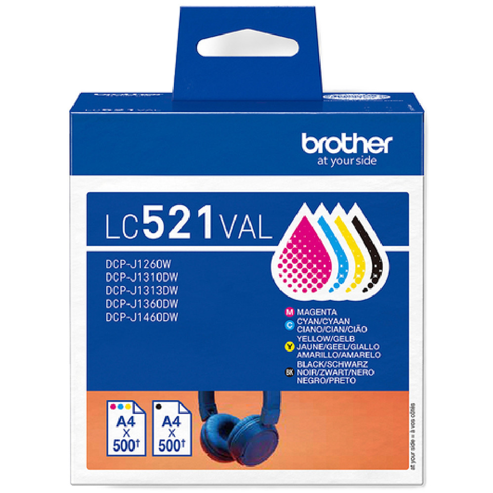 LC521VAL KIT 4 CARTUCCIA BROTHER UNA X COLORE