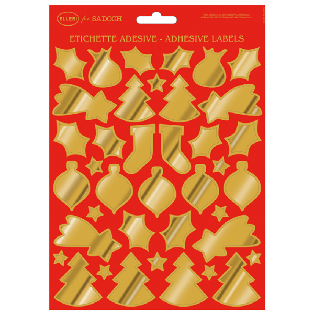 STICKERS ADESIVI FUSTELLATI ORO NATALE SINGOLO